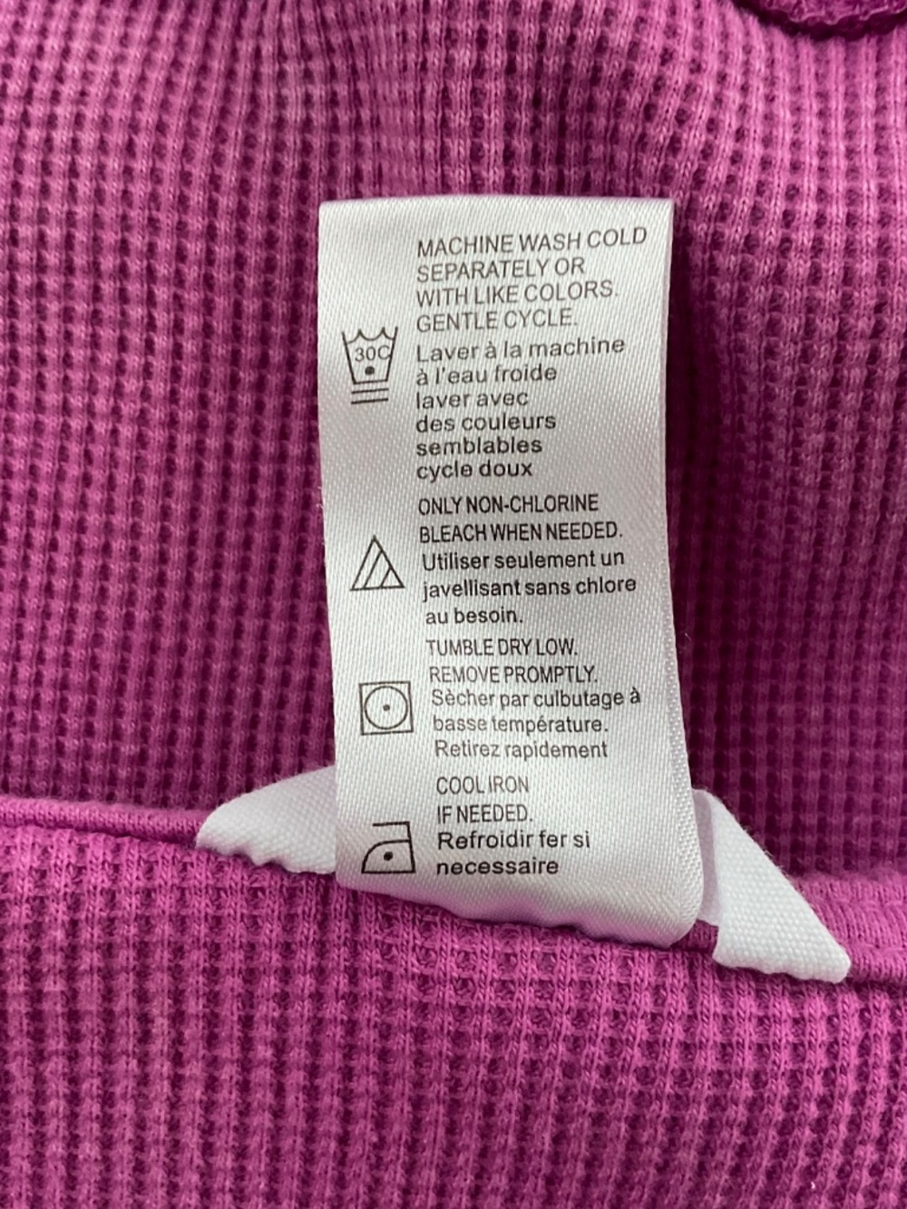 Jockey Waffle Knit Pullover Hoodie Sz M Purple Athleisure Thermal Relaxed Cozy - Picture 11 of 11